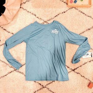 Hurley Youth Girl's Long Sleeve UPF 50+ Moisture Wicking Swim Top - Blue